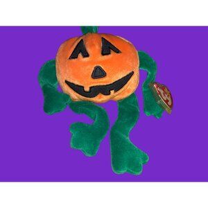 Ty Beanie Babies Collection Pumpkin Pumkin Plush Toy With Green Arms & Legs